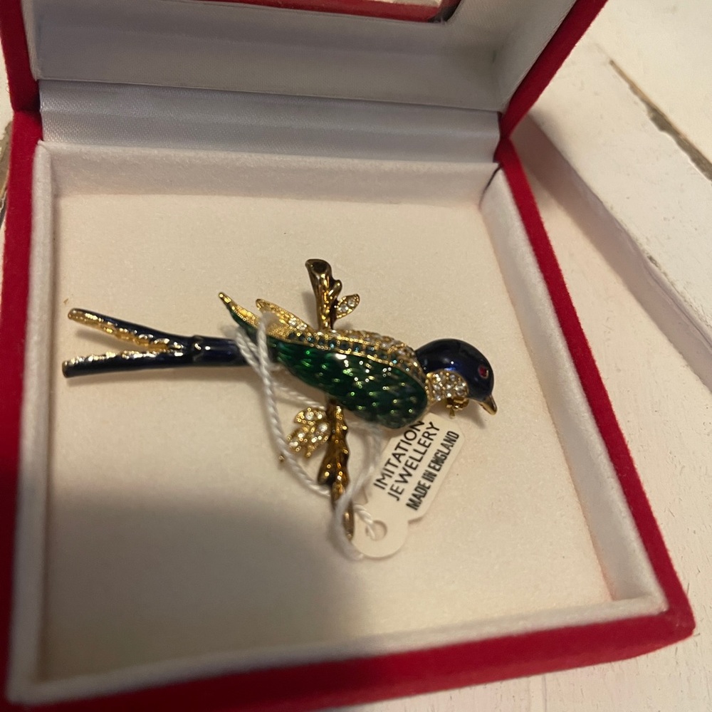 Vintage Sphinx Boucher Bird In Branch Brooch - image 5